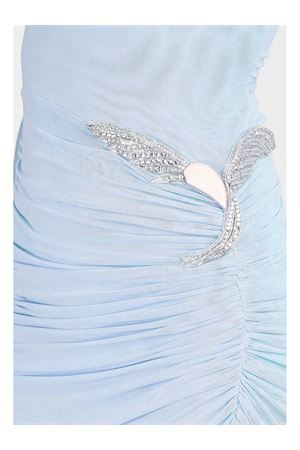 Midi dress asimmetrico azzurro DAVID KOMA | SS25DK02DSOFTBLUEPEACHSILVER